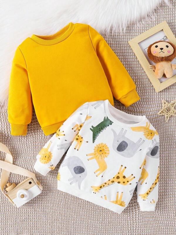 Baby 2 Piece Cartoon Pullover Set