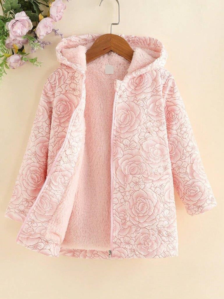 Toddler Rose Pattern Pink Coat