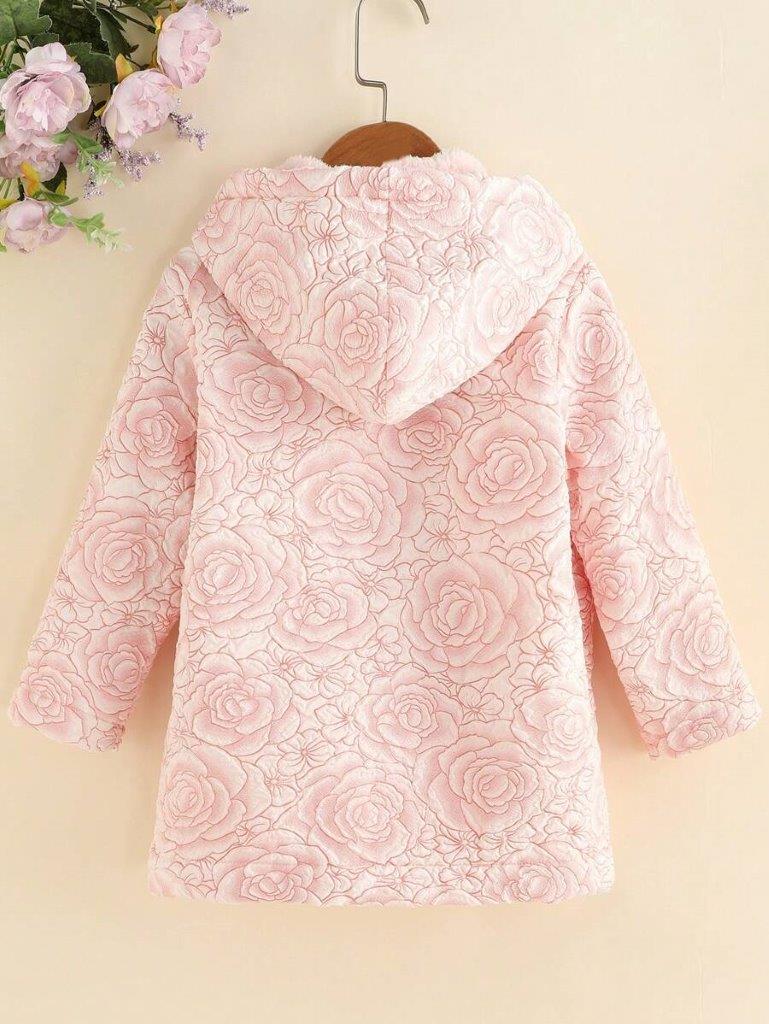 Toddler Rose Pattern Pink Coat