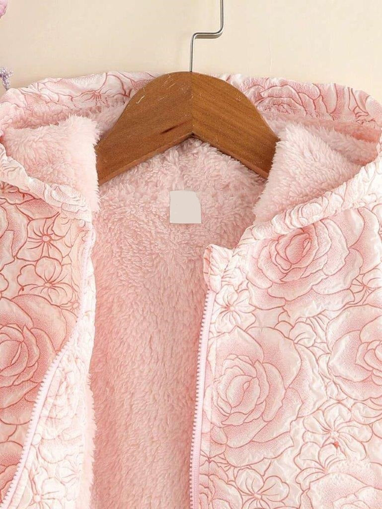 Toddler Rose Pattern Pink Coat