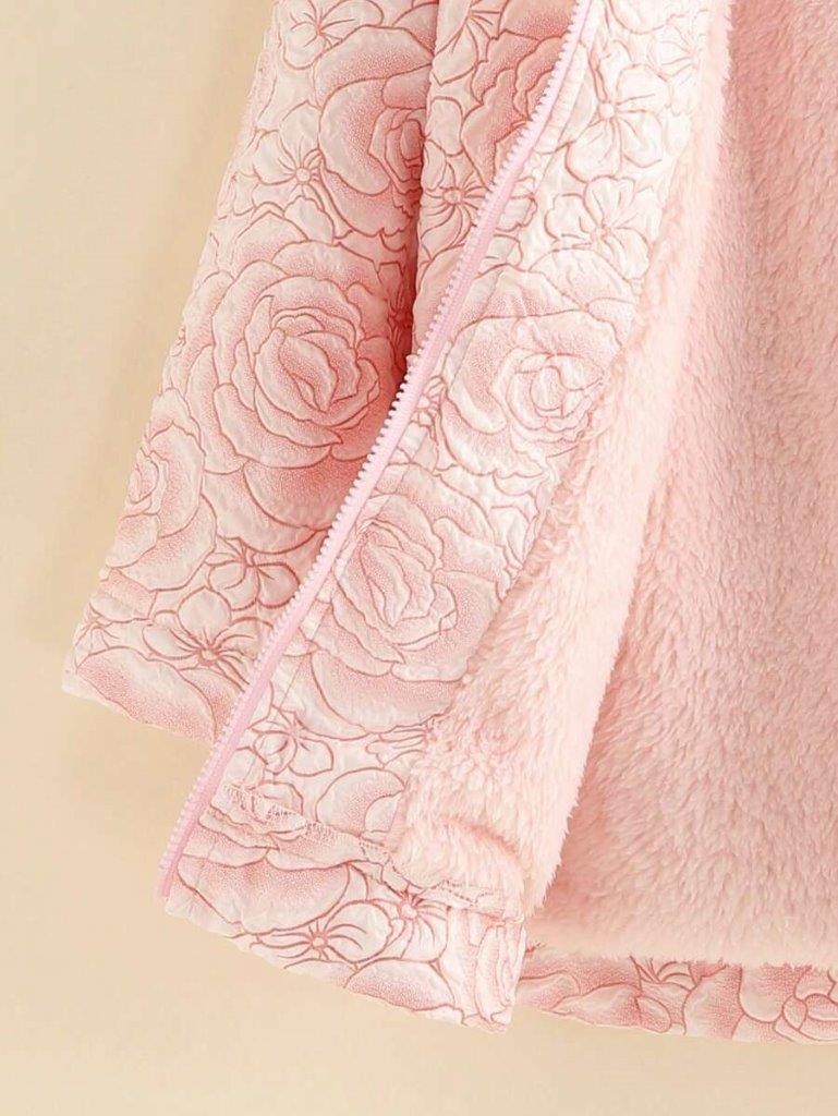 Toddler Rose Pattern Pink Coat