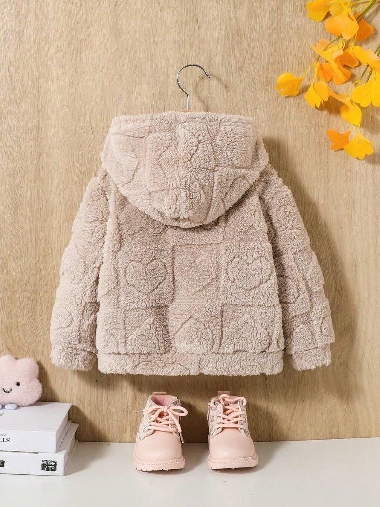 Baby Heart Khaki Fluff Jacket