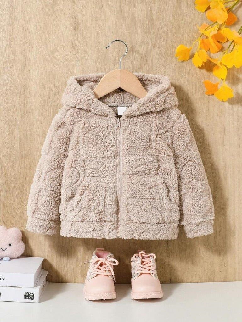 Baby Heart Khaki Fluff Jacket