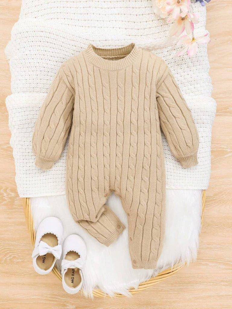 Baby Unisex Cable Knitted Bodysuit