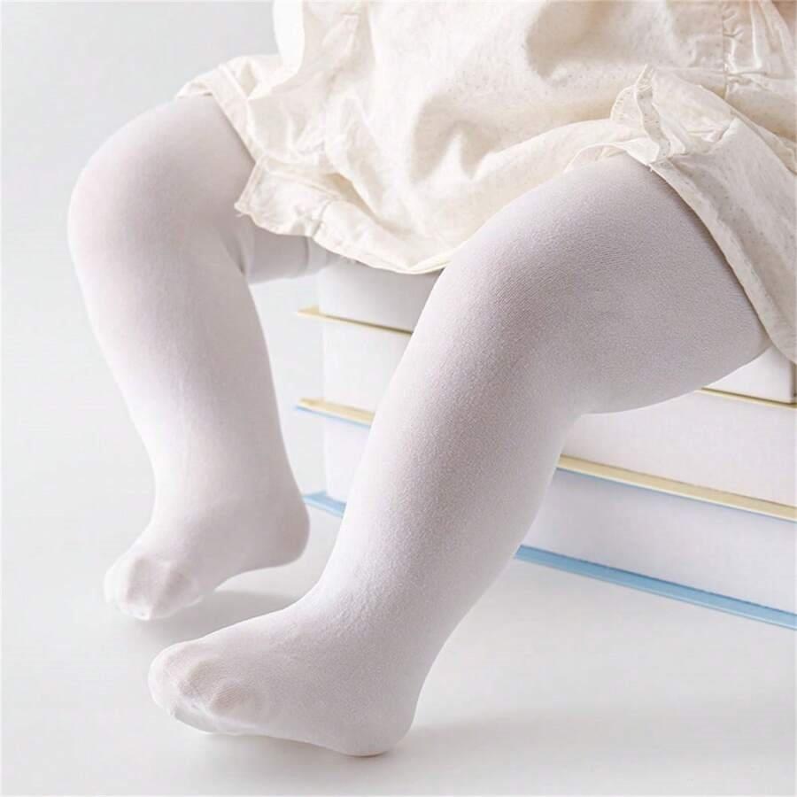 Baby Velvet Tights 1-2 Years White