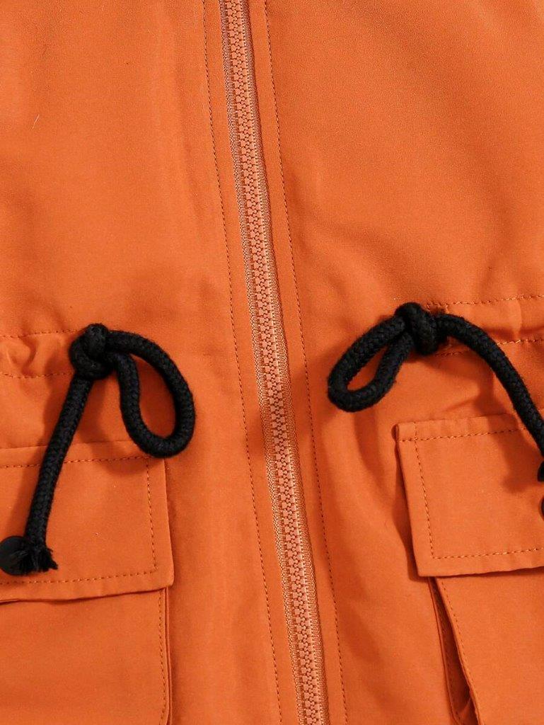 Baby Drawstring Teddy Hooded Jacket