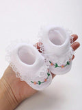 Baby Newborn Flower White Shoes 2