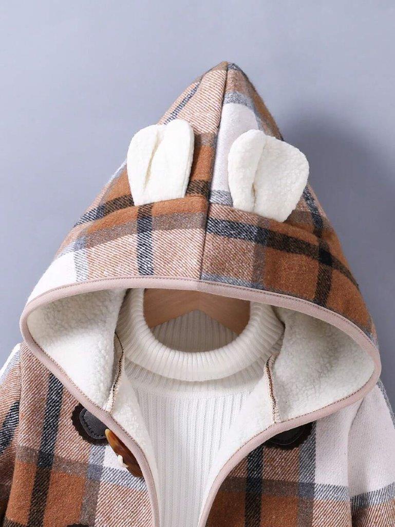 Toddler Boys Plaid Hooded Coat