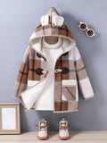 Toddler Boys Plaid Hooded Coat