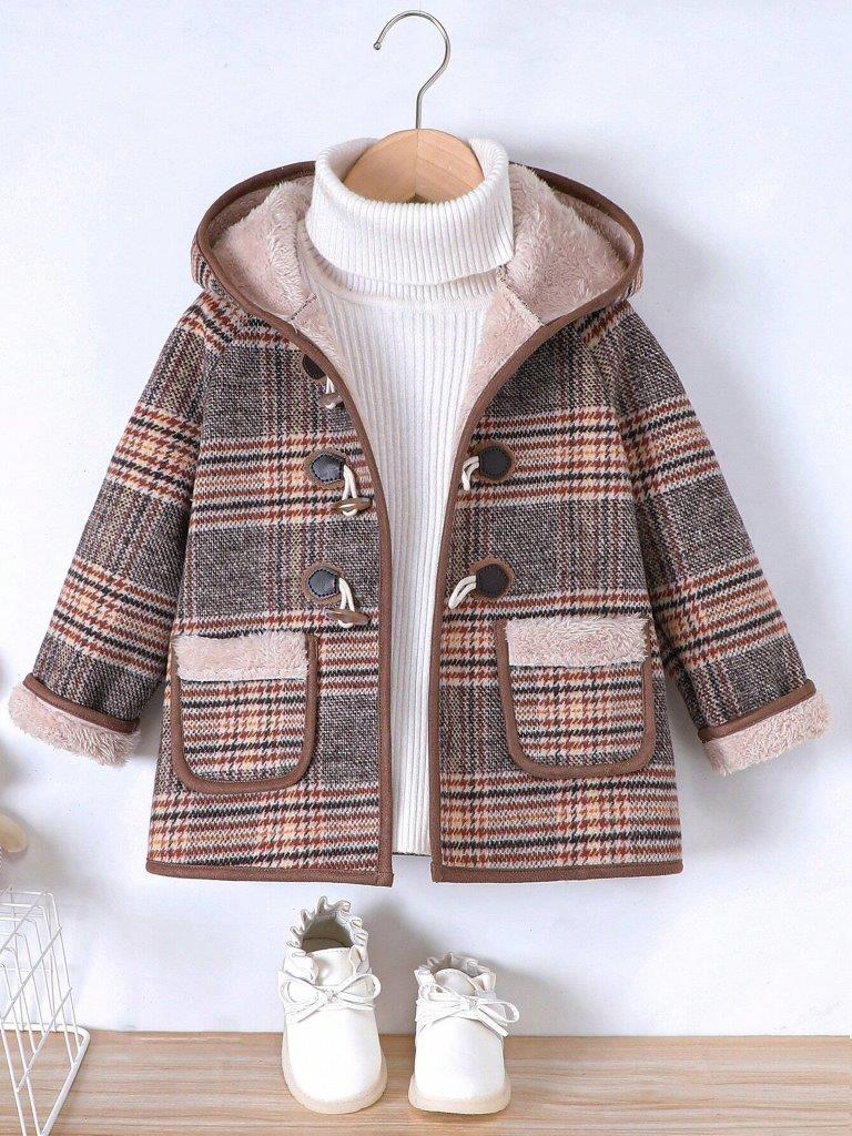 Toddler Girls Plaid Winter Coat
