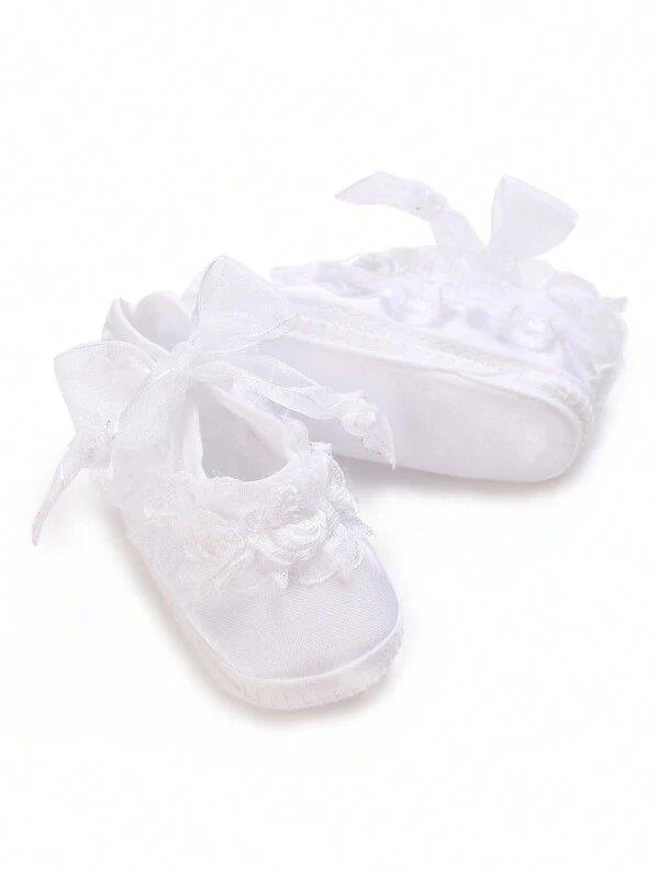 Baby Newborn Flower White Shoes 1