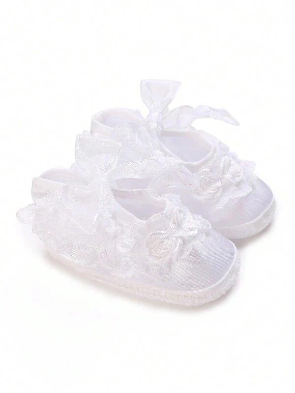 Baby Newborn Flower White Shoes 1