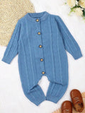 Baby Button Cable Knitted Jumpsuit