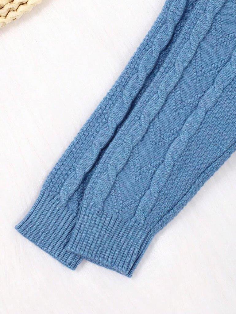 Baby Button Cable Knitted Jumpsuit