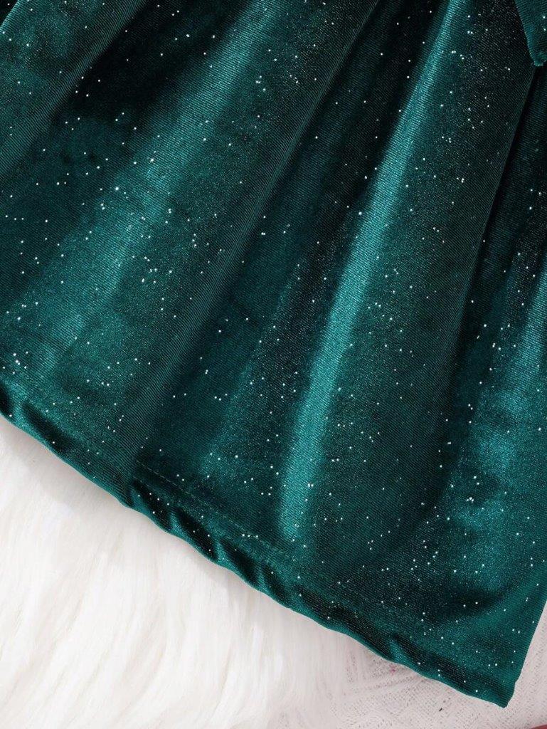 Toddler Girls Glitter Belted Dress