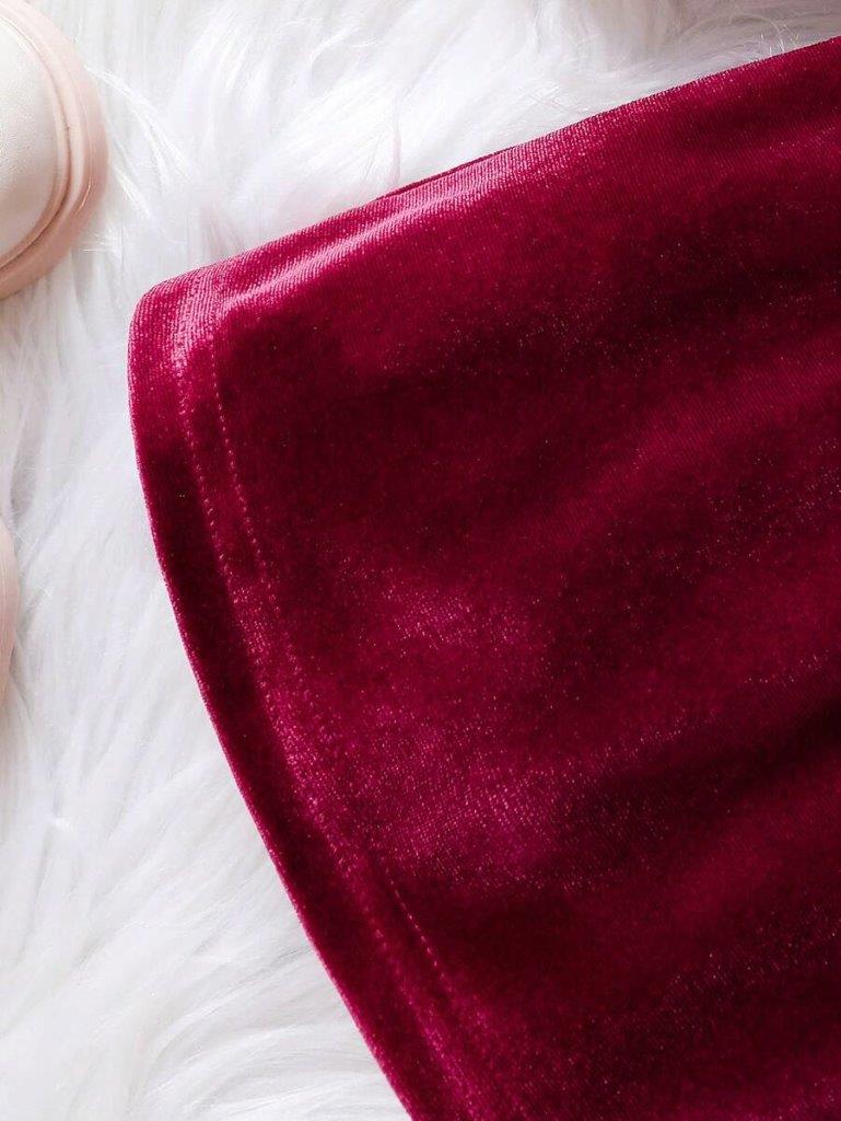 Baby High Neck Velvet Dress