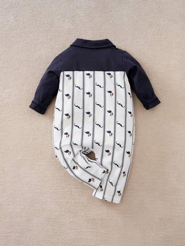 Baby Mustache Button Jumpsuit