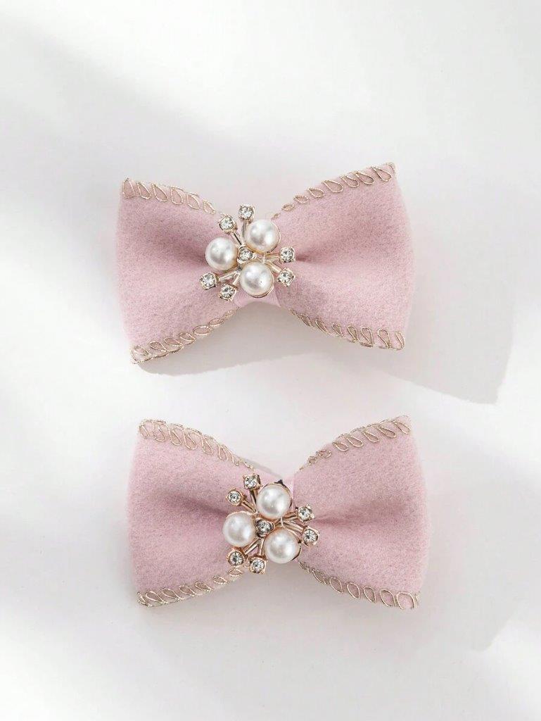 2 Piece Pink Butterfly Hair Clips Set