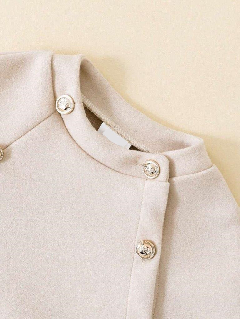 Toddler Girls Beige Cape Shawl Coat