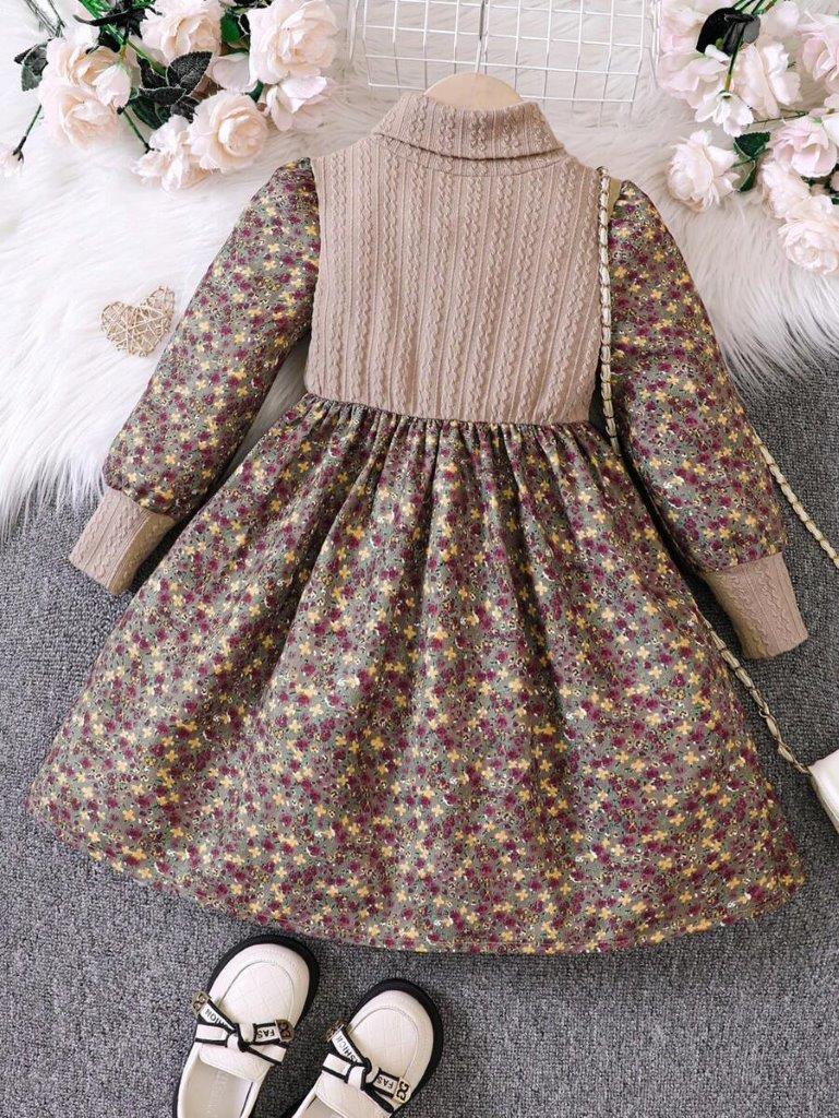 Toddler Girls Patterned Floral Print Dress