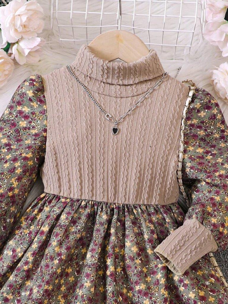 Toddler Girls Patterned Floral Print Dress
