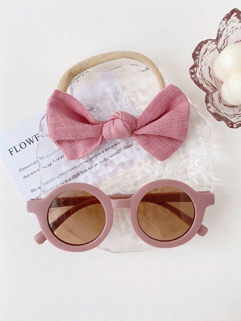 Kids Mauve Sunglasses With Headband Set