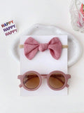 Kids Mauve Sunglasses With Headband Set