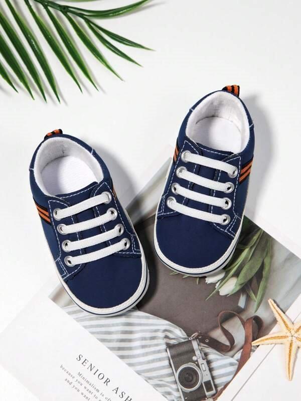Baby Orange Stripe Sneakers