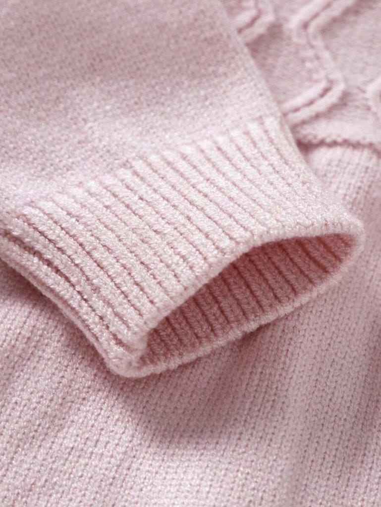 Baby Pink Pattern Knitted Dress