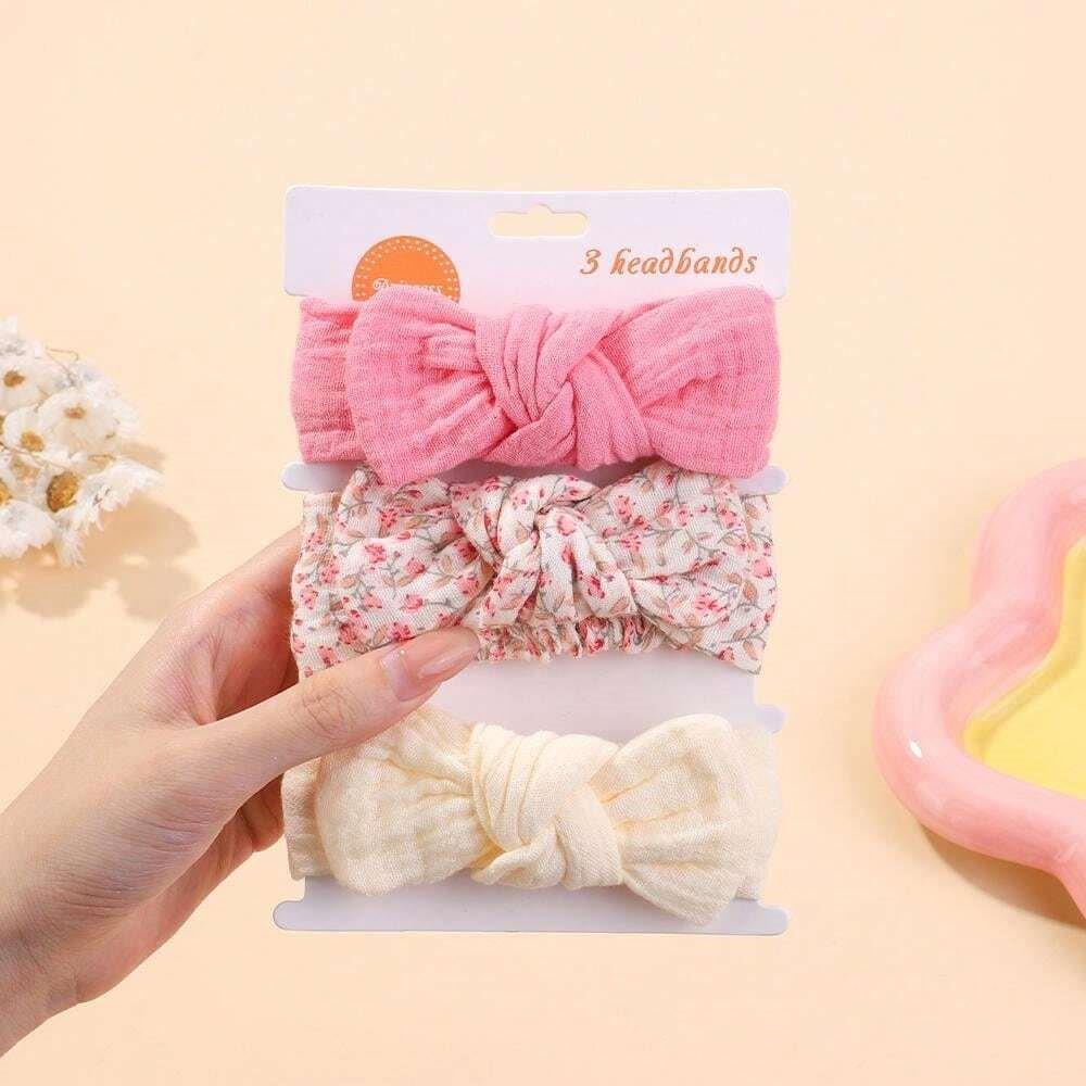 Baby 3 Piece Bowknot Headband Set Mix 2
