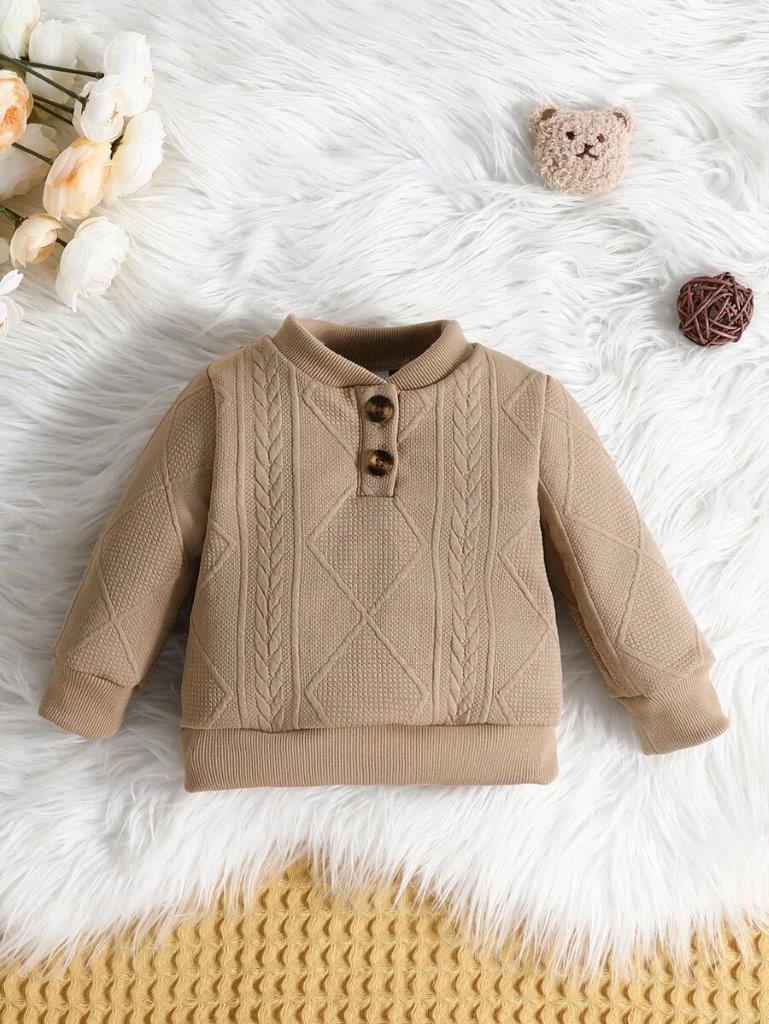 Baby Button Sweatshirt Khaki
