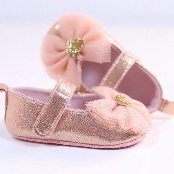 Baby Heart Princess Flats Pink