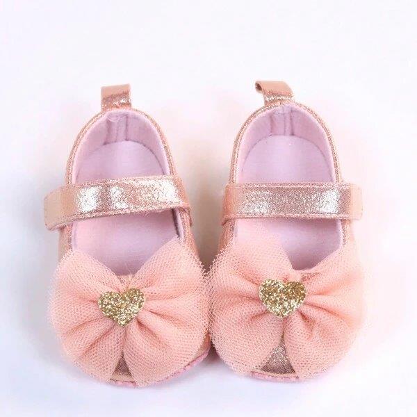 Baby Heart Princess Flats Pink