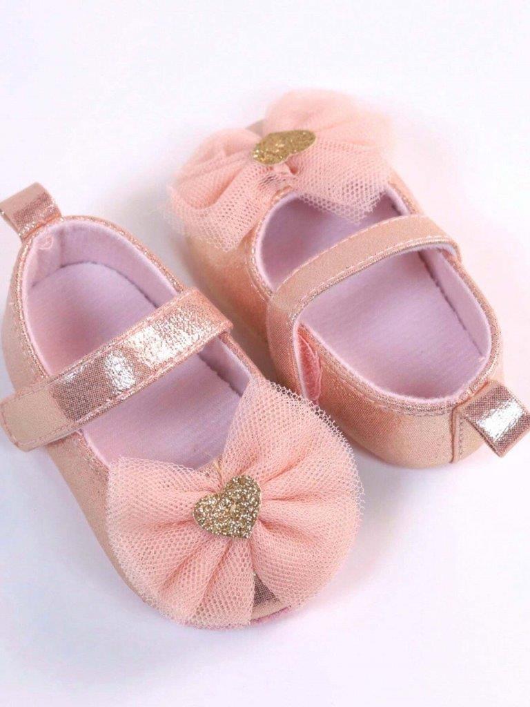 Baby Heart Princess Flats Pink