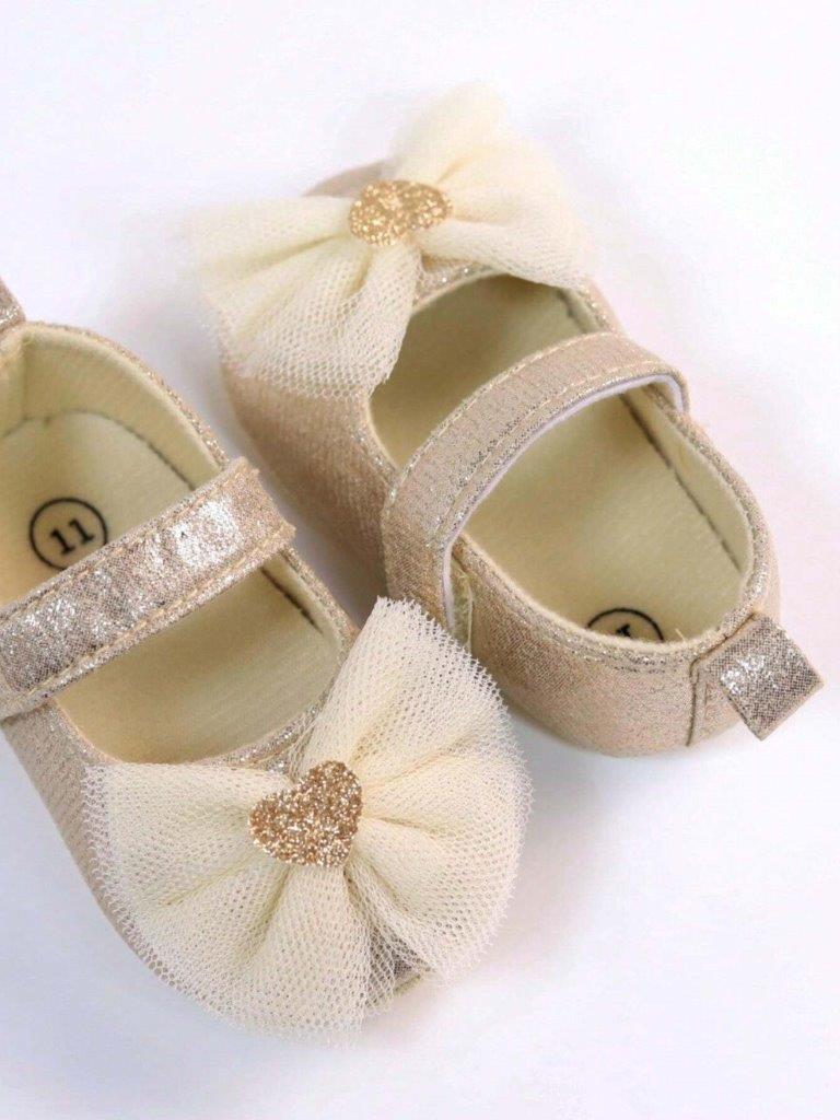 Baby Heart Princess Flats Champagne