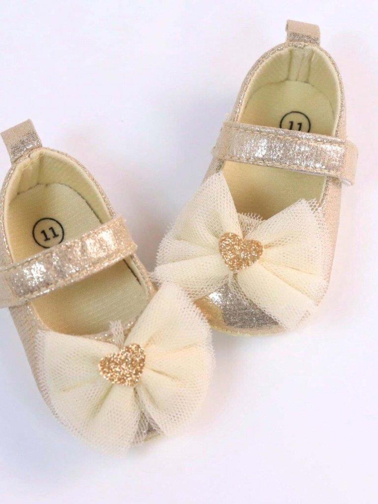 Baby Heart Princess Flats Champagne