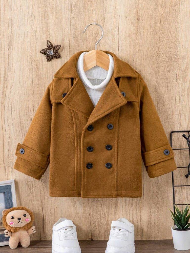 Baby Khaki Double Breasted Coat