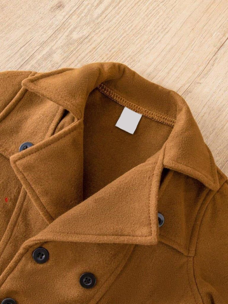 Baby Khaki Double Breasted Coat