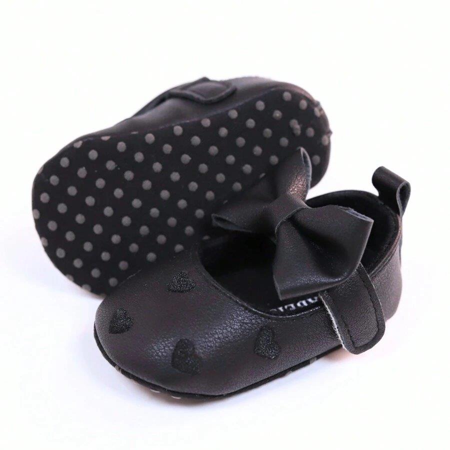 Baby Black Heart Pattern Flats