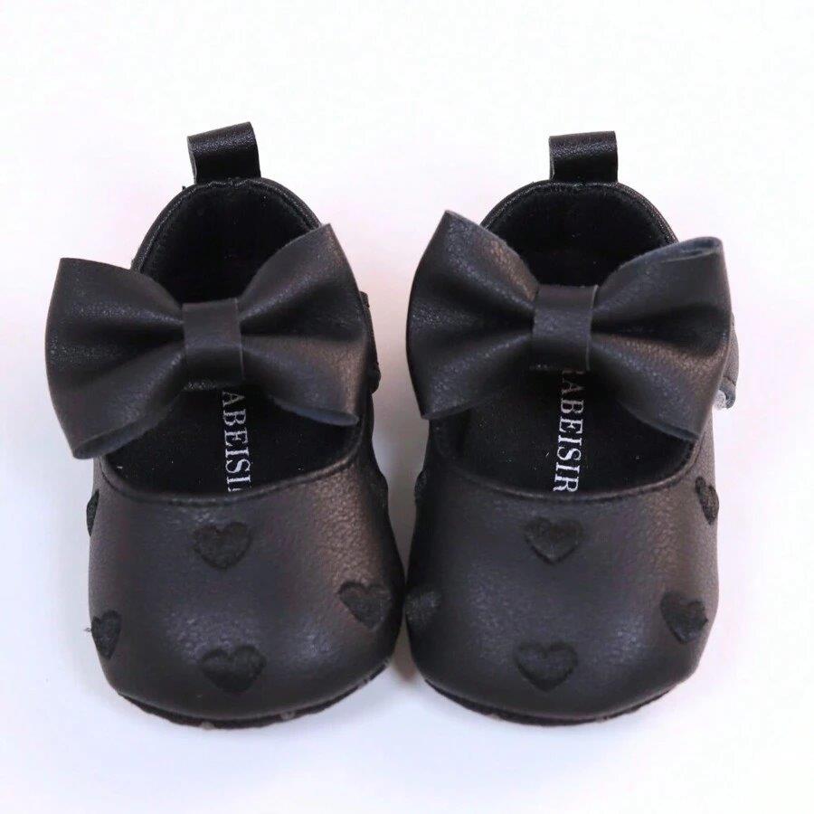 Baby Black Heart Pattern Flats