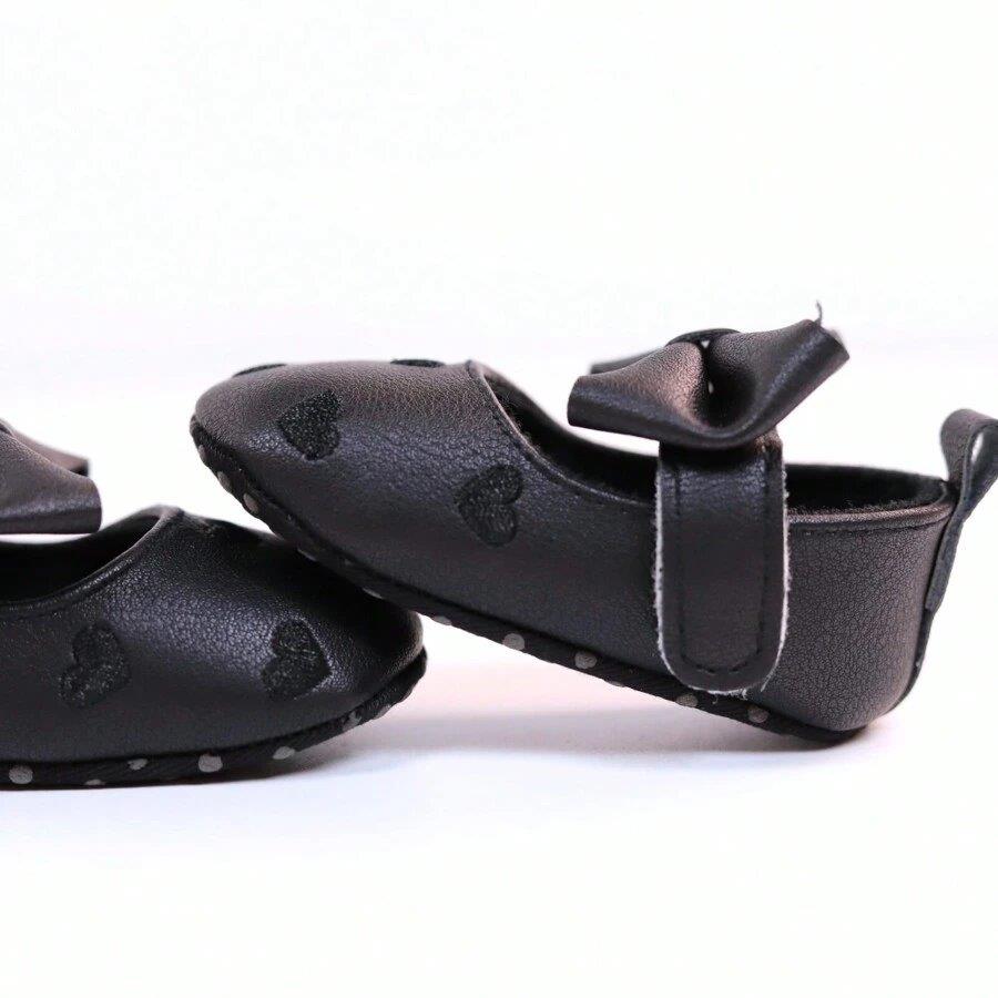 Baby Black Heart Pattern Flats