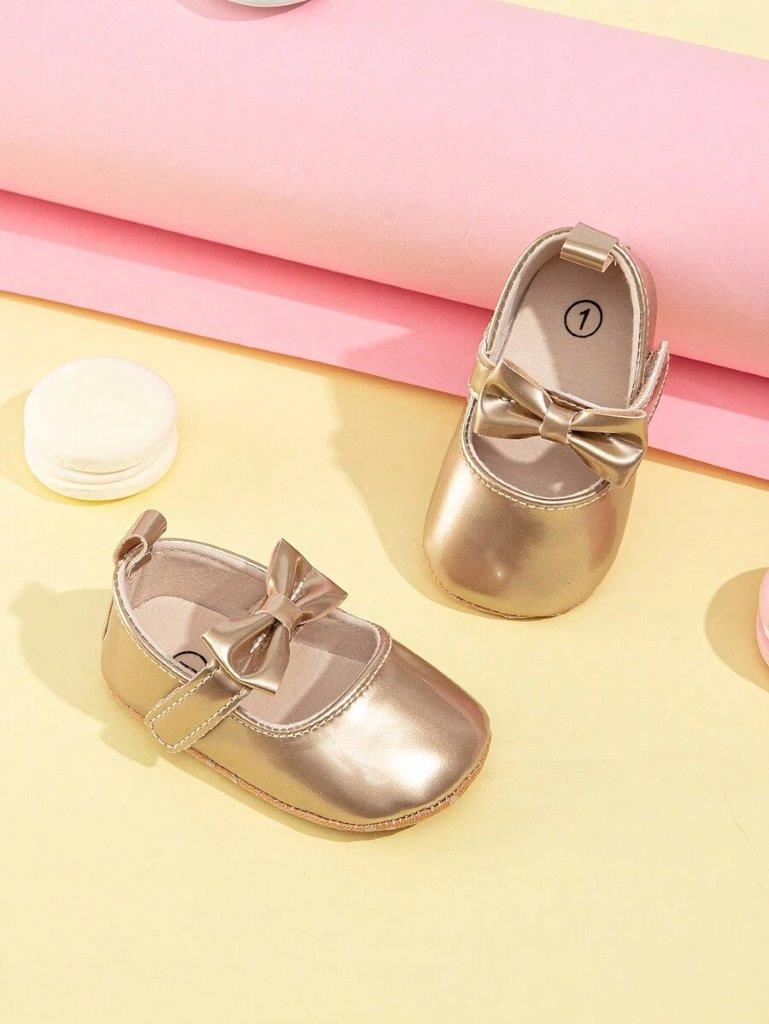 Baby Gold Bow Flats