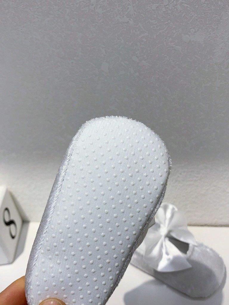 Baby White Silk Bow Flats