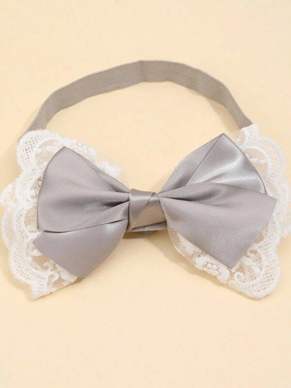 Baby 2 Piece Flower Headband Set Grey