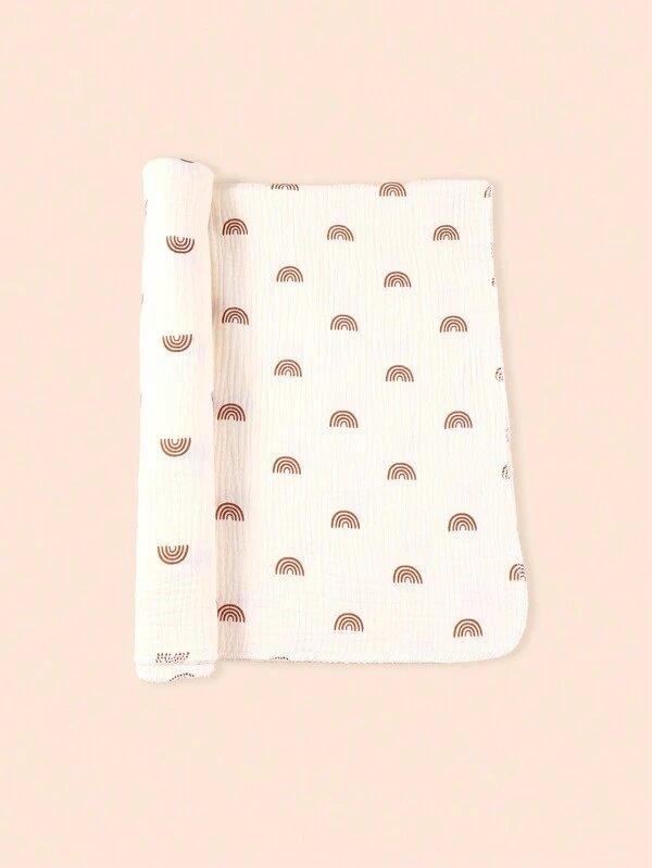 Baby Brown Rainbow Muslin Blanket