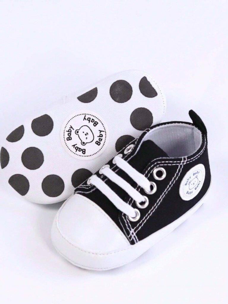 Baby Black Teddy Sneakers