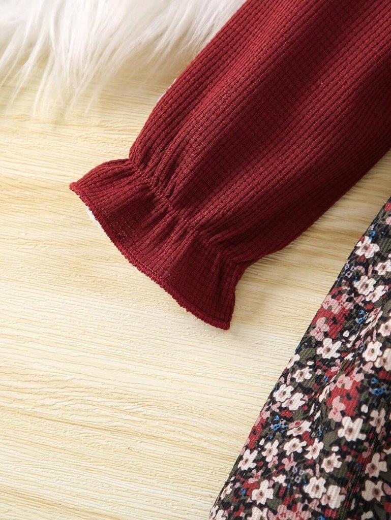 Toddler Girls Floral 2 in 1 Dress With Bag