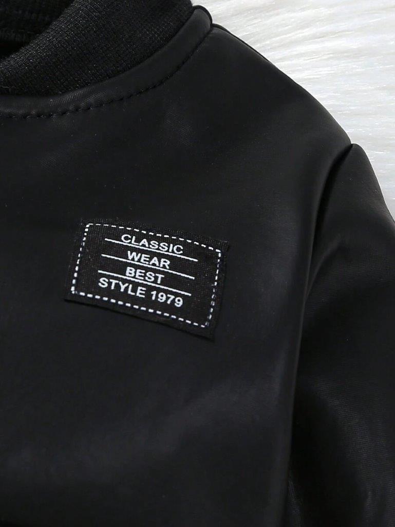 Baby Patched Pocket Fleece Baseball Jacket