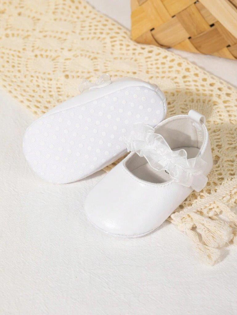 Baby White Frilled Flats