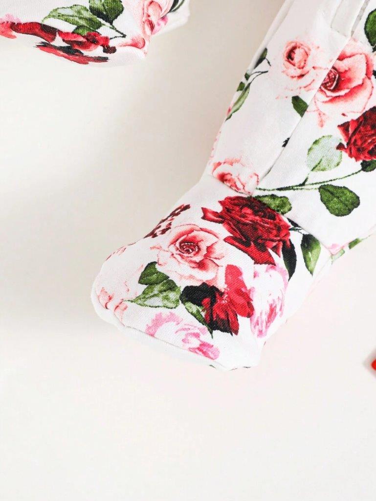 Baby Frilled Neck Rose Jumpsuit Set